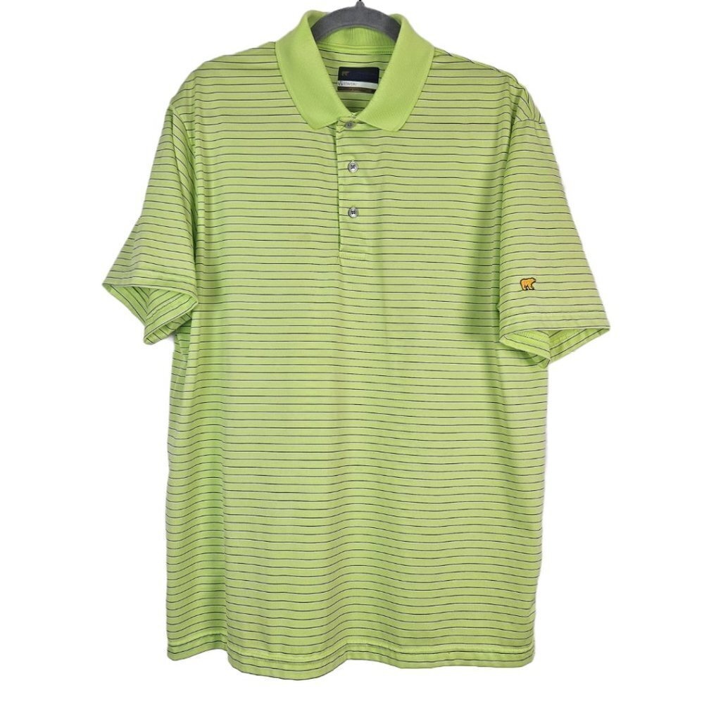 Jack Nicklaus Bright Lime Staydri Performance 100% Polyester Polo Shirt L